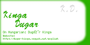 kinga dugar business card